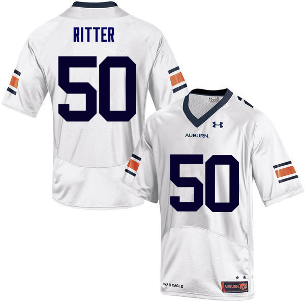 Men Auburn Tigers #50 Chase Ritter College Football Jerseys Sale-White - Click Image to Close